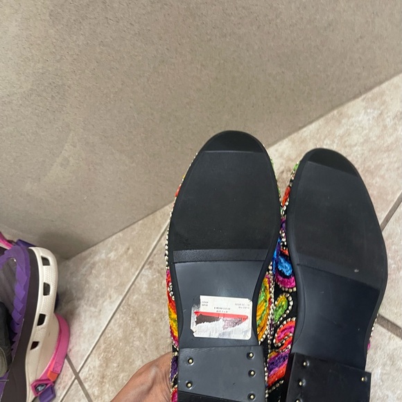 Giorgio Brutini Mens Loafers Shoes Multicolor Fabric Slip-On Paisley‎ 7 New - Picture 7 of 14